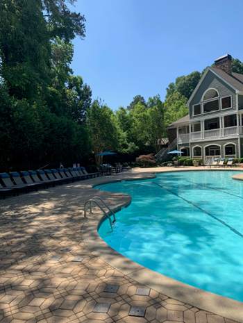 Extensive Resort Inspired Pool Deck at The Mill at Chastain, Kennesaw, GA